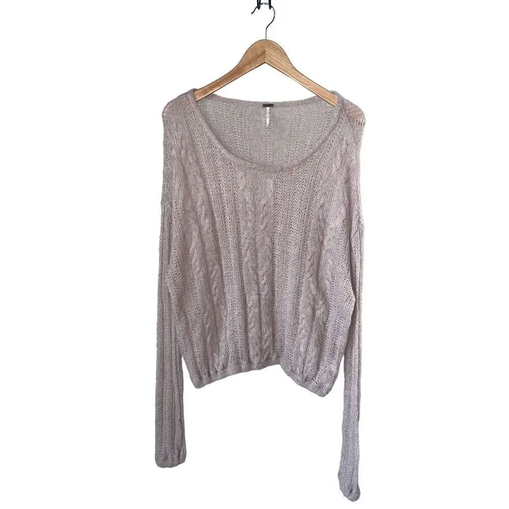 Free People Angel Soft Wool Blend Pullover Sweater in Frappuccino Combo/Blush Pi